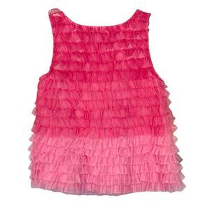 GAP | Tiered Girls Tulle Pink Tank Top Sleeveless Blouse